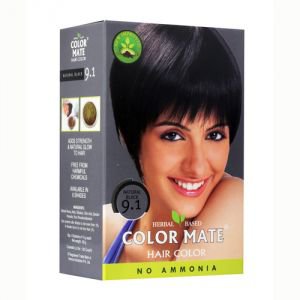  Фото - Натуральная краска для волос на основе хны Color Mate (9.1), черный, без амиака 75 г.