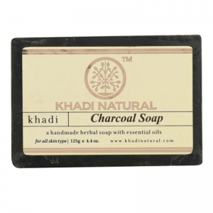  Фото - Глицериновое мыло ручной работы с бамбуковым углем Кхади Натурал (Charcoal soap Khadi Natural), 125 г.
