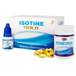 Комплекс для здоровья глаз Айсотин Голд Джагат Фарма (Isotine Gold Isotine Plus Eye Drop + Isoneuron Capsules Jagat Pharma), 410 мл. + 60 кап.