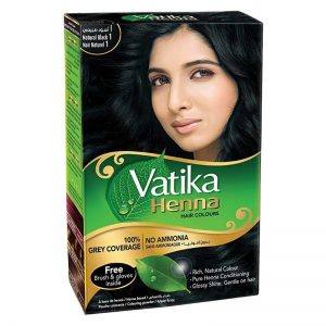  Фото - Краска для волос на основе натуральной хны тон 1 Натуральный чёрный Дабур Ватика (Henna Hair Colours Natural Black Dabur Vatika), 60 г.