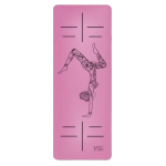 Каучуковый коврик для йоги Non Slip «HandStand» Your Yoga 183х65х0,4 см, розовый