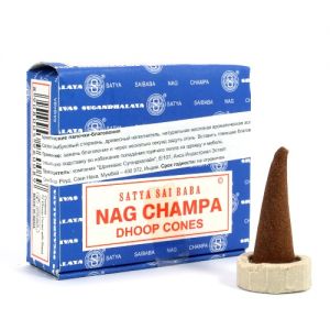  Фото - Благовония конусы Наг Чампа Сатья (Nag champa dhoop cones Satya), 12 шт.