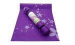 Коврик для йоги Flower 175х60х0,4 см, с рисунком, фиолетовый