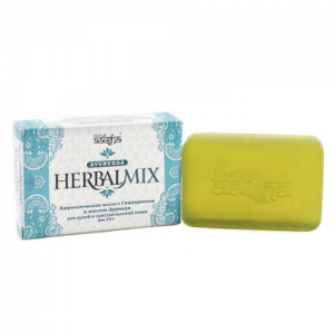  Фото - Мыло аюрведическое для сухой и чувствительной кожи с Глицерином и маслом Дурвади Хербалмикс Ааша Хербалс (Herbalmix Aasha Herbals), 75 г.