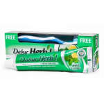 Зубная паста-гель Хербл Мята и Лимон Дабур (Green Gel Toothpaste Herb’l Mint & Lemon Dabur), 150 г. + зубная щётка
