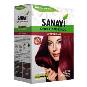  Фото - Краска для волос без аммиака тон «Бургундия» Санави (Henna Series No Ammonia Sanavi), 75 г.