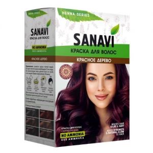  Фото - Краска для волос без аммиака тон «Красное дерево» Санави (Henna Series No Ammonia Sanavi), 75 г.