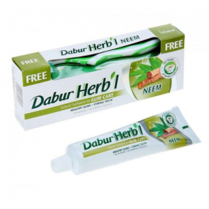  Фото - Зубная паста Хербл Ним Дабур (Natural Toothpaste for Gum Care Herb’l Neem Dabur), 150 г. + зубная щётка