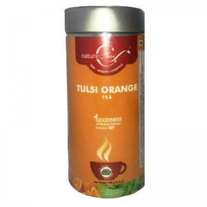  Фото - Чай зеленый с тулси и апельсином Панчакарма Хербс (Tulsi Orange green tea Panchakarma Herbs) в металлической банке, 100 г.