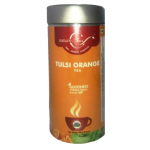 Чай зеленый с тулси и апельсином Панчакарма Хербс (Tulsi Orange green tea Panchakarma Herbs) в металлической банке, 100 г.