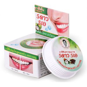  Фото - Зубная паста с кокосовым маслом (Coconut Herbalize White Toothpaste) 5Star5A (5 Стар), 25 г.