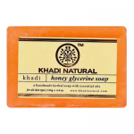Глицериновое мыло ручной работы с мёдом Кхади Натурал (Honey glycerine soap Khadi Natural), 125 г.