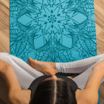 Коврик для йоги Мандала Голубой Эгойога (Mandala Blue Egoyoga), полиуретан/каучук 185х68х0,4 см.