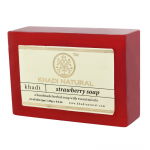 Глицериновое мыло ручной работы с клубникой Кхади Натурал (Strawberry soap Khadi Natural), 125 г.