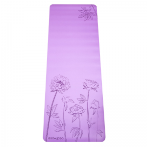  Фото - Коврик для йоги Пионы Фиолетовый Эгойога (Pions Purple Egoyoga), полиуретан/каучук 185х68х0,4 см.