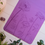 Коврик для йоги Пионы Фиолетовый Эгойога (Pions Purple Egoyoga), полиуретан/каучук 185х68х0,4 см.