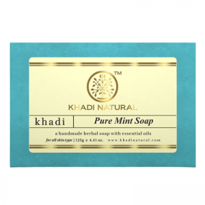  Фото - Глицериновое мыло ручной работы с мятой Кхади Натурал (Pure mint soap Khadi Natural), 125 г.