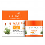 Солнцезащитный крем для лица с Алоэ Вера Биотик (Sun Shield Aloe Vera Sunscreen Ultra Protective Face Cream Spf 30+ Biotique), 50 г.