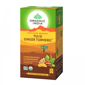  Фото - Чай Тулси с имбирём и куркумой Органик Индия (Tulsi Ginger Turmeric Organic India), 25 пак.