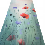 Коврик для йоги Цветы Эгойога (Flowers Egoyoga), микрофибра/каучук 183х66х0,3 см.