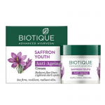 Антивозрастной увлажняющий крем для всех типов кожи Био Шафран Биотик (Bio Saffron Youth Dew Visibly Ageless Moisturizer Biotique), 50 мл.