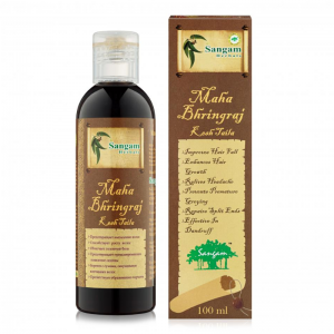  Фото - Аюрведическое масло для волос «Маха Бринградж» Сангам Хербалс (Ayurvedic Hair Oil «Maha Bhringraj» Sangam Herbals), 100 мл.