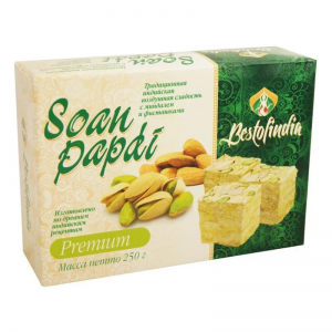  Фото - Воздушные индийские сладости Соан Папди Премиум Бестофиндия (Soan Papdi Premium Bestofindia), 250 г.