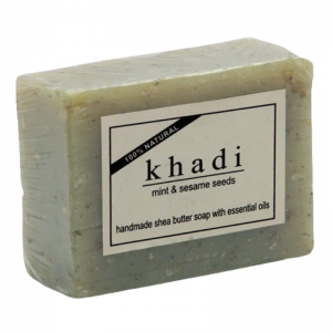  Фото - Мыло ручной работы с мятой и кунжутом Кхади Натурал (Mint & sesame soap Khadi Natural), 100 г.