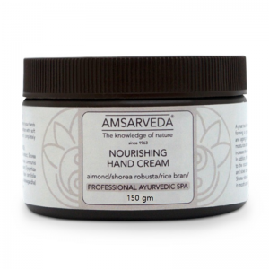  Фото - Питательный крем для рук с маслом миндаля и рисовых отрубей Амсарведа (Nourishing Hand Cream Amsarveda), 150 г.