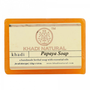  Фото - Глицериновое мыло ручной работы с папайей Кхади Натурал (Papaya soap Khadi Natural), 125 г.