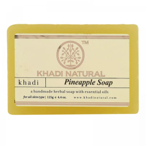  Фото - Глицериновое мыло ручной работы с ананасом Кхади Натурал (Pineapple soap Khadi Natural), 125 г.