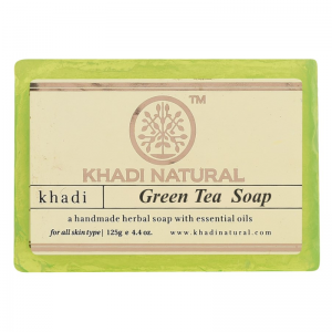  Фото - Глицериновое мыло ручной работы зелёный чай Кхади Натурал (Green tea soap Khadi Natural), 125 г.