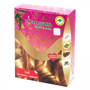  Фото - Краска для волос на основе хны «Капучино с корицей» Н4 Сангам Хербалс (Sangam Herbals), 60 г.