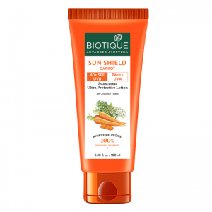  Фото - Солнцезащитный лосьон с Морковью Биотик (Sun Shield Carrot Sunscreen Ultra Protective Lotion Spf 40+ Biotique), 100 мл.