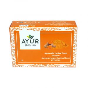  Фото - Аюрведическое мыло Куркума Аюрганга (Ayurvedic soap Turmeric Ayurganga), 75 г.