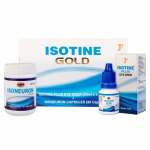 Комплекс для здоровья глаз Айсотин Голд Джагат Фарма (Isotine Gold Isotine Plus Eye Drop + Isoneuron Capsules Jagat Pharma), 4×10 мл. + 60 кап.