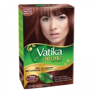  Фото - Краска для волос на основе натуральной хны тон 3.6 Бургунди Дабур Ватика (Henna Hair Colours Burgundy Dabur Vatika), 60 г.