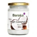 Кокосовое масло нерафинированное первого холодного отжима органическое Барака в стекле (Extra Virgin Coconut Oil Organic Baraka), 500 мл.