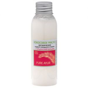 Кокосовое масло органическое первого холодного отжима с ароматом гурьюнского бальзама пьюр аюр extra virgin coconut oil pure ayur  Pure Ayur (Пьюр Аюр),  100 мл.