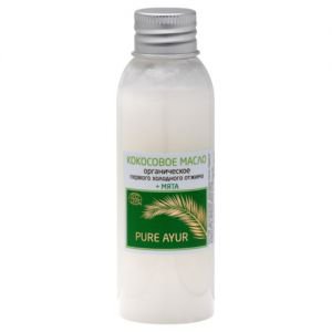  Фото - Кокосовое масло органическое первого холодного отжима с ароматом мяты Пьюр Аюр (Extra Virgin Coconut Oil Pure Ayur), 100 мл.