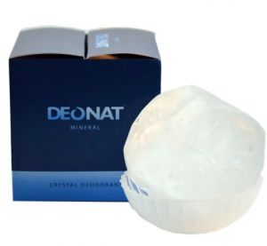 Дезодорант кристалл из цельного минерала на подставке в подарочной Deonat (Деонат)