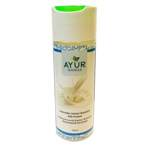  Фото - Аюрведический Хербал Шампунь Молочный Протеин Аюрганга (Ayurvedic Shampoo Milk Protein Ayurganga), 200 мл.