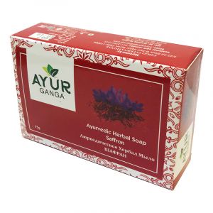  Фото - Аюрведическое мыло Шафран Аюрганга (Ayurvedic soap Saffron Ayurganga), 75 г.