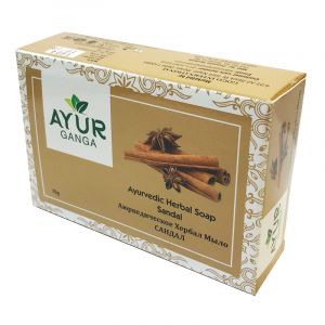 Фото - Аюрведическое мыло Сандал Аюрганга (Ayurvedic soap Sandal Ayurganga), 75 г.
