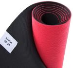 Коврик для йоги Лотос Light, 183x60x0,4 см, красный/черный