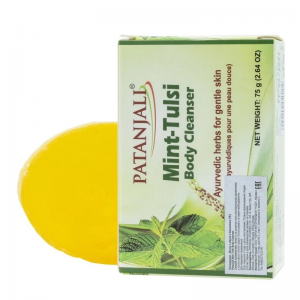 Мыло Мята и Базилик Патанджали (Mint Tulsi Body Cleanser Patanjali), 75 г.