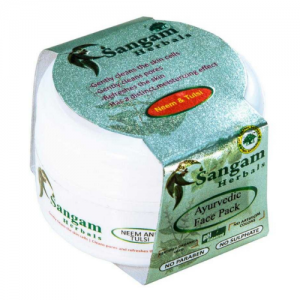 Аюрведическая Маска для лица «Ним и Тулси» Сангам Хербалс (Ayurvedic Face pack Neem & Tulsi Sangam Herbals), 40 г.