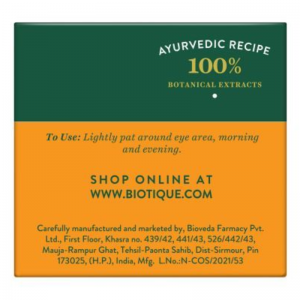 Крем для кожи вокруг глаз Био Миндаль Биотик (Bio Almond Soothing & Nourishing Eye Cream Biotique), 15 г.