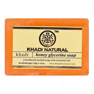 Глицериновое мыло ручной работы с мёдом Кхади Натурал (Honey glycerine soap Khadi Natural), 125 г.