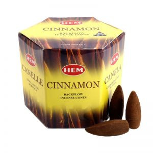 Стелющиеся благовония-конусы Корица Хем (Back Flow Cones Cinnamon Hem), 40 шт.		